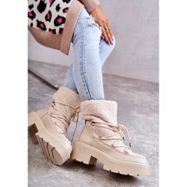 FS1 Botas De Nieve De Mujer Con Piel De Oveja Beige Sanna marrón 12