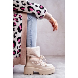 FS1 Botas De Nieve De Mujer Con Piel De Oveja Beige Sanna marrón 3