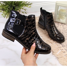 Botas Jodhpur mujer charol Rieker Z4965-90 negro 7