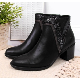 Botas de mujer de piel en el puesto negro Rieker Y2063-00 5