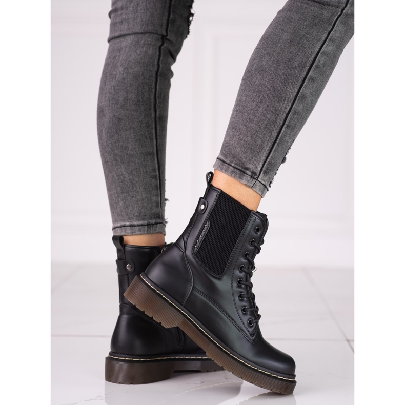 Botas de mujer Shelovet Jodhpur con cordones negro 1