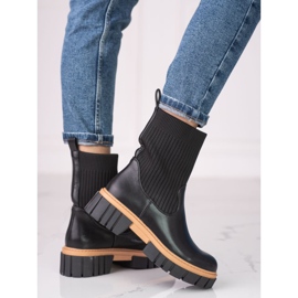 Botas de mujer Shelovet negras con parte superior flexible negro 1