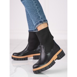 Botas de mujer Shelovet negras con parte superior flexible negro 2