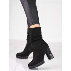Botas de ante Shelovet para mujer en un poste alto negro 2