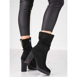 Botas de ante Shelovet para mujer en un poste alto negro 1