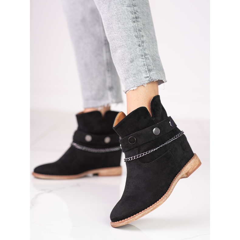 Botas cowboy mujer ante cuña Shelovet negro 1