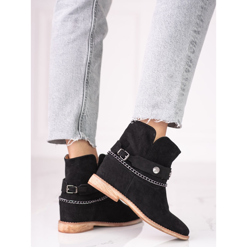 Botas cowboy mujer ante cuña Shelovet negro 2