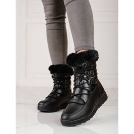 Botas de nieve de mujer en la plataforma Shelovet negro 2