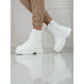 Botas de nieve de mujer blancas con cordones Shelovet blanco 2 Botas de nieve de mujer blancas con cordones Shelovet blanco 2