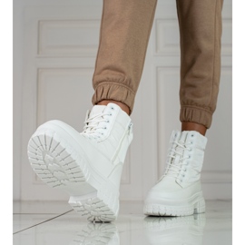 Botas de nieve de mujer blancas con cordones Shelovet blanco 1 Botas de nieve de mujer blancas con cordones Shelovet blanco 1