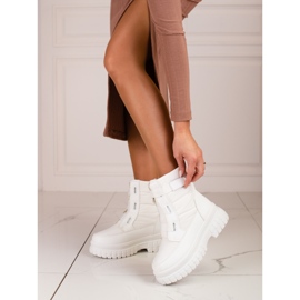 Botas de nieve de mujer con velcro Shelovet blanco 2 Botas de nieve de mujer con velcro Shelovet blanco 2
