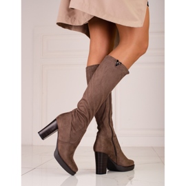 M.Daszyński Botas de mujer Daszyński sobre poste marrón 1 M.Daszyński Botas de mujer Daszyński sobre poste marrón 1