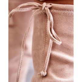 FE1 Botas altas clásicas de ante beige Clarissa marrón 5