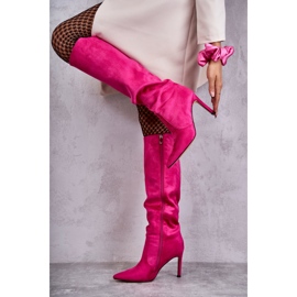 FS1 Botas Tacón Carite Rosa Ante rosado 10