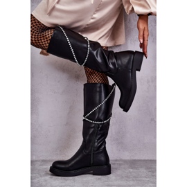 FS1 Botas Negras De Mujer Con Adornos Negro Finlay 1