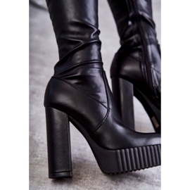 FS1 Botas altas de cuero en la plataforma katrina negra negro 2