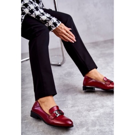 Vinceza Mocasines De Cuero De Moda Burdeos Trine rojo 5