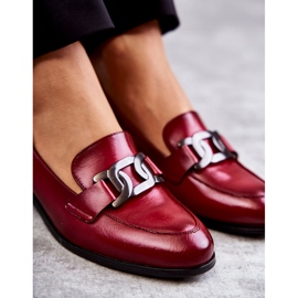 Vinceza Mocasines De Cuero De Moda Burdeos Trine rojo 6