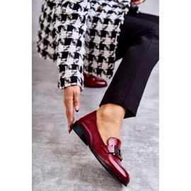 Vinceza Mocasines De Cuero De Moda Burdeos Trine rojo 9