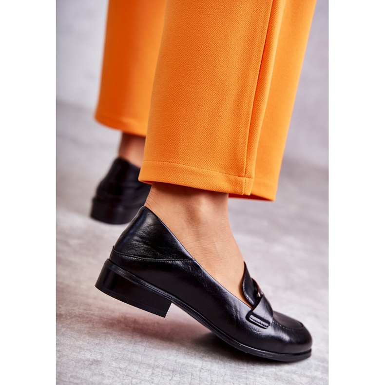 Vinceza Mocasines de cuero de moda Black Trine negro 2