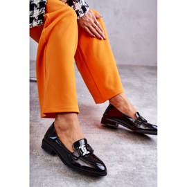 Vinceza Zapatos Lacados De Moda Mocasines Trine Negro 4