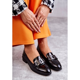 Vinceza Zapatos Lacados De Moda Mocasines Trine Negro 5