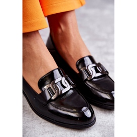 Vinceza Zapatos Lacados De Moda Mocasines Trine Negro 6
