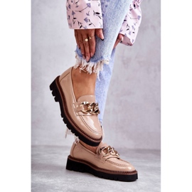 Vinceza Mocasines Lacados Sobre Plataforma Reidun Beige marrón 5