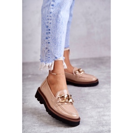 Vinceza Mocasines Lacados Sobre Plataforma Reidun Beige marrón 2