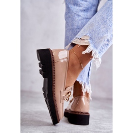 Vinceza Mocasines Lacados Sobre Plataforma Reidun Beige marrón 3