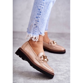 Vinceza Mocasines Lacados Sobre Plataforma Reidun Beige marrón 4