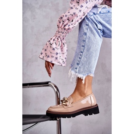 Vinceza Mocasines Lacados Sobre Plataforma Reidun Beige marrón 6