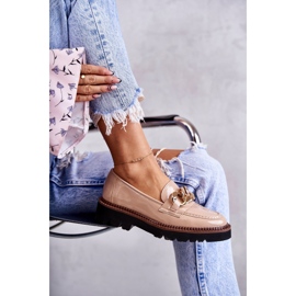 Vinceza Mocasines Lacados Sobre Plataforma Reidun Beige marrón 7