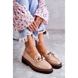 Vinceza Mocasines Lacados Sobre Plataforma Reidun Beige marrón 8