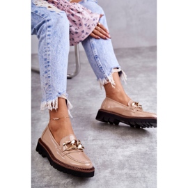Vinceza Mocasines Lacados Sobre Plataforma Reidun Beige marrón 9