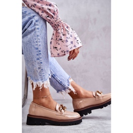 Vinceza Mocasines Lacados Sobre Plataforma Reidun Beige marrón 10