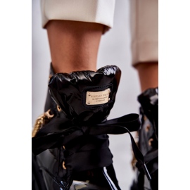 Botas Calientes Lacadas Con Cadena Negro Karoline 3