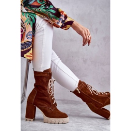 Botas De Mujer En Ante Marrón Con Plataforma Edna 5