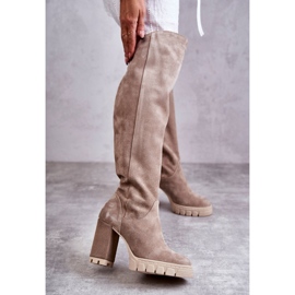 PA2 Botas Altas Mujer Ante Georgette Beige 1