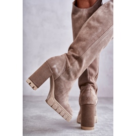 PA2 Botas Altas Mujer Ante Georgette Beige 3