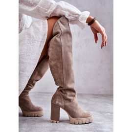 PA2 Botas Altas Mujer Ante Georgette Beige 4