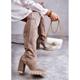 PA2 Botas Altas Mujer Ante Georgette Beige 5