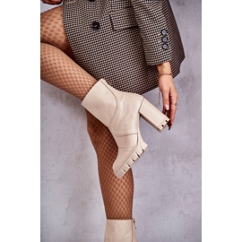 Botas De Piel Tacón Alto Beige Elia 6