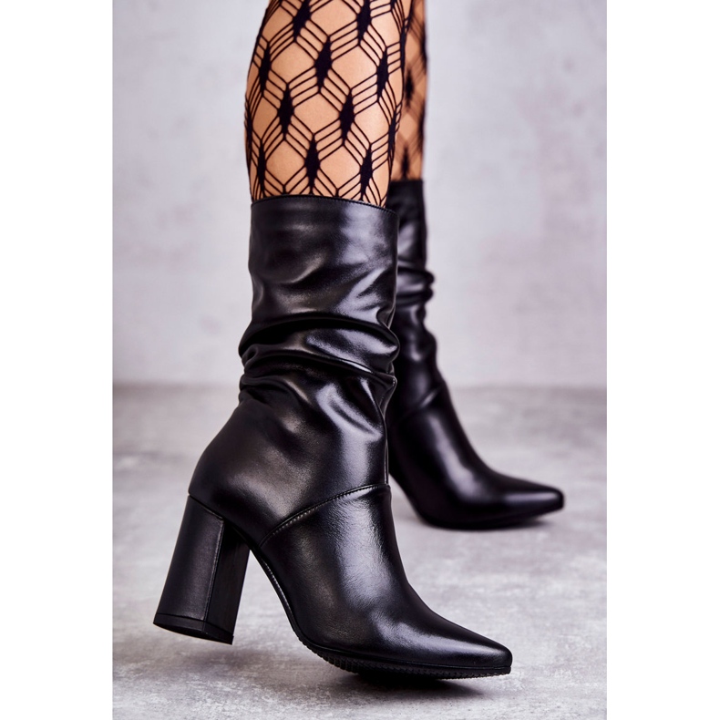 Botas De Piel Tacón Alto Laura Messi 2560 Negro 1