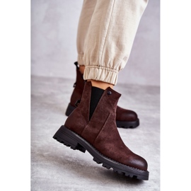 PJ1 Botas Cálidas De Ante Tacón Plano Marrón Salomé 1