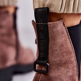 PJ1 Botas Cálidas De Ante Con Tacón Plano Salomé Marrón Claro 5