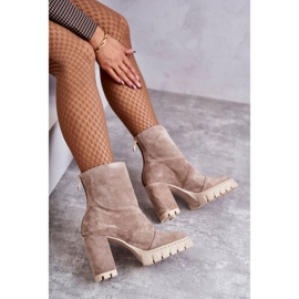 Botas Ante Tacón Alto Beige Elia 6