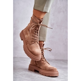 S.Barski Botas Mujer Ante Atadas Camel Afra marrón 1