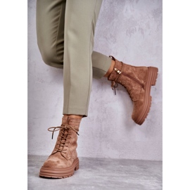 S.Barski Botas Mujer Ante Atadas Camel Afra marrón 4