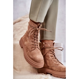 S.Barski Botas Mujer Ante Atadas Camel Afra marrón 6